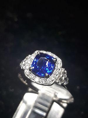 Another shot of this beautiful untreated sapphire in 14k white gold mounting.