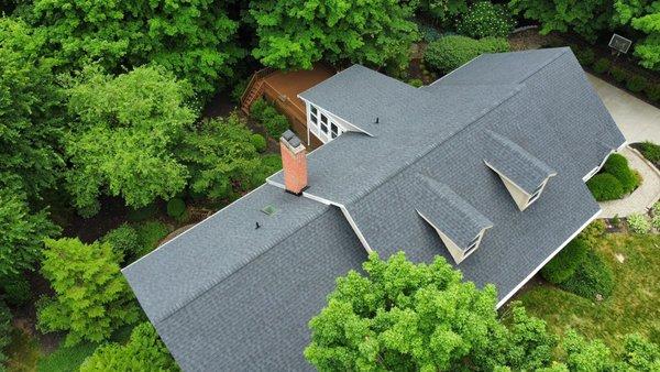 Moire Black CertainTeed Landmark Shingles Installed By Miami Valley Roofing & Restoration LLC | Free Inspections Call Today: 513-392-0882