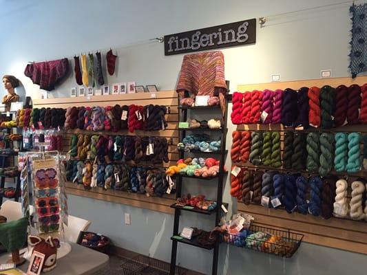 Our yarn is conveniently arranged by weight, so you can easily find what you are looking for.