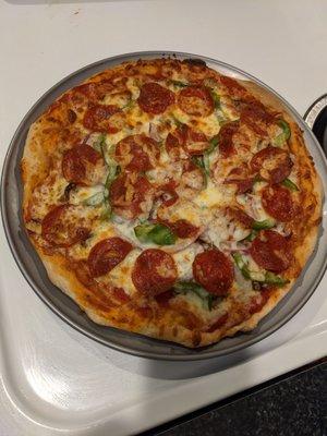 Pizza we made from kit.