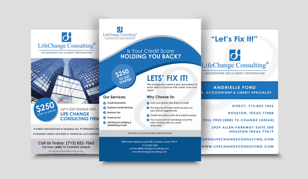 Corporate Identity & Branding collateral that we did for a local accountant and credit-repair company