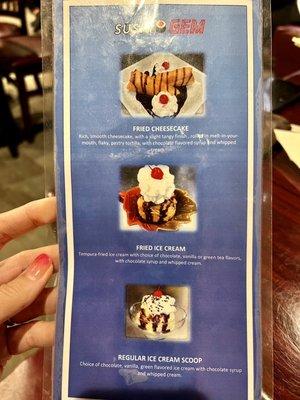 Dessert Menu