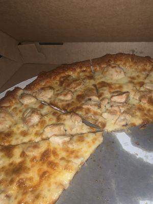 This is a bbq chicken pizza umm no bbq sauce paid 43.00 for 2 incorrectly made pizzas.would of returned but they were closing for break