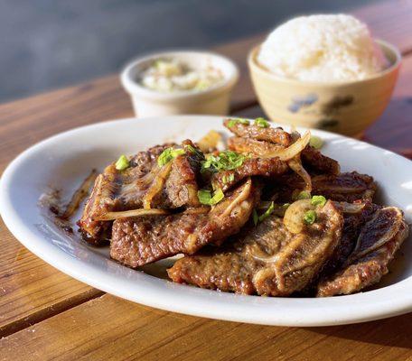 Galbi: Grilled Short Ribs w/ coleslaw, rice | $26.99 (Not recommended)