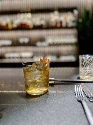 Ali Milk Punch: bourbon, apple cider, cardamaro, Allspice