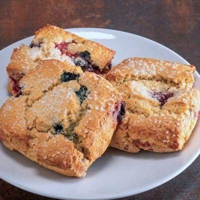 Very Berry Scone (Gluten-Not)
Our new, refreshing, gluten-not scones, are flavored with a seasonal berry medley