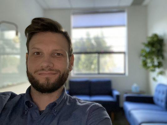 Eric Kruse in his office in Culver City