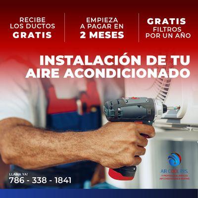 Gran Promocion cambia tu aire acondicionado Hoy mismo y empieza  a oagar en dos meses.