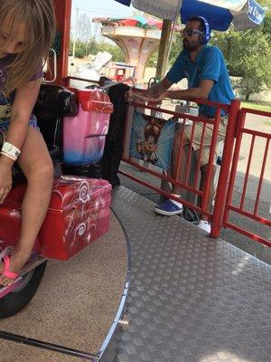 This kiddie land ride operator wore beats headphones during the ride, so don't bother calling for "help"...he won't hear you