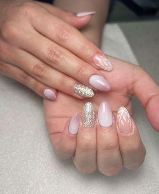 Dipping powder nails w design