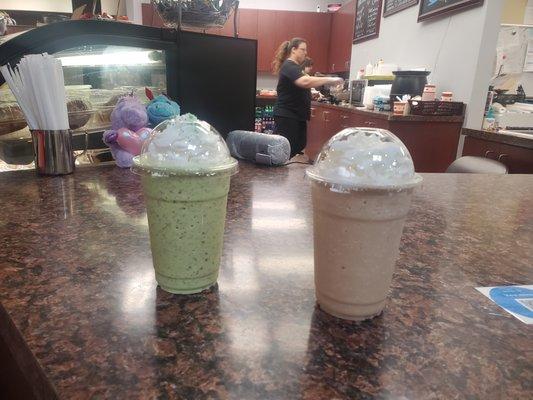 Shamrock frappe & Carmel/white mocha frappe