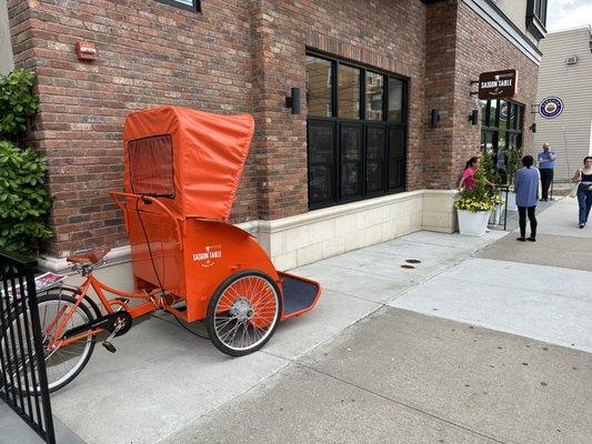 Custom made rickshaw for grand opening