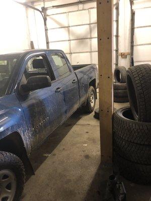 Truck locked in bay "for my protection so nobody messes with it"