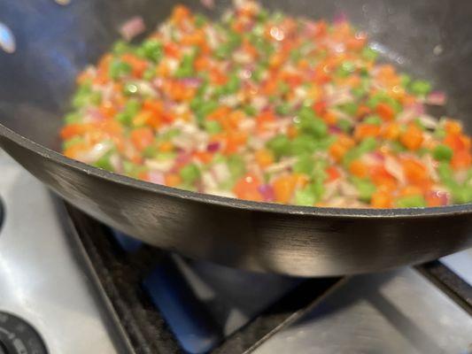 Cooking a Mexican Frittata