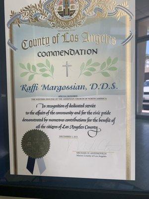 County of Los Angeles award!