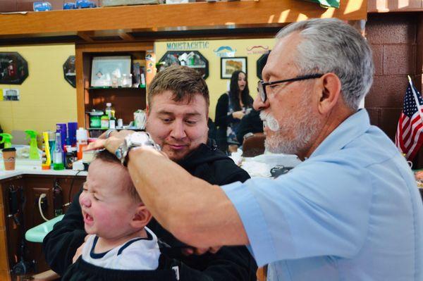 Easton's first haircut!!