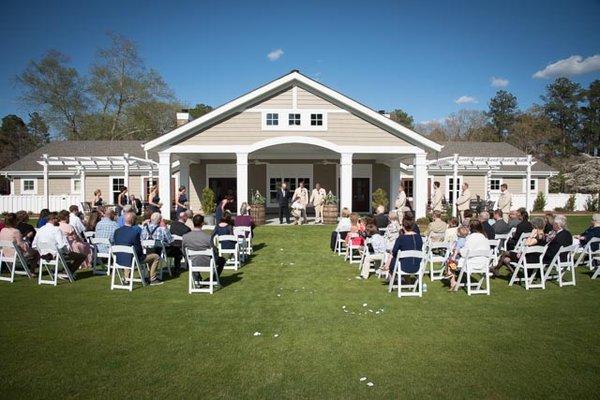 Multiple outdoor areas available for ceremonys are included in the Club House rental.