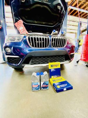 Yes we work on european vehicles! BMW, Mercedes Benz and Porsches! This BMW is receiving both filter replacements,  Fluid exchange as well