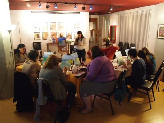 Art a la Cart: art and wine tasting class at EBGB - the underground wine bar.