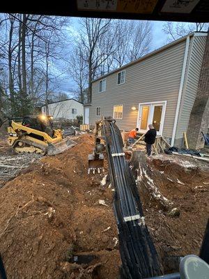 In action! Removing a stump to be able to expand the new future patio!