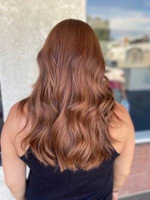 To a beautiful strawberry blonde with baby lights ! Ask for Carrie