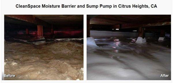 Our CleanSpace drainage system helped solve this homeowner's wet crawlspace problem.