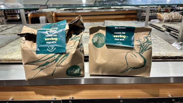 Whole Foods - Old Town TooGood2Go order (one bag baked goods, one bag prepared foods)