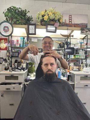 At Hank's barber shop