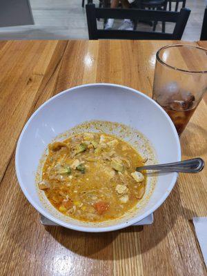 Owner Tony's Chicken tortilla soup is so good on a rainy day