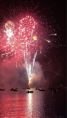 (2021) Miss Liberty 4th of July Fireworks Boat Tour. Our view from our front row seats.