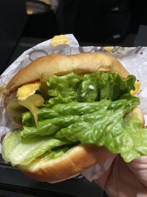 Santa Fe Chicken Sandwich LOADED with lettuce