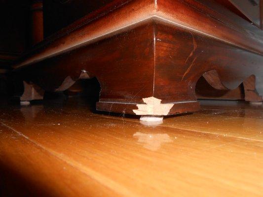 Standing Jewelry Chest wood chipped