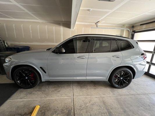 Ceramic tint on the front windows to match the rear factory tint. Turned out flawless!!