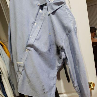 Stained Brooks Brothers button down shirt