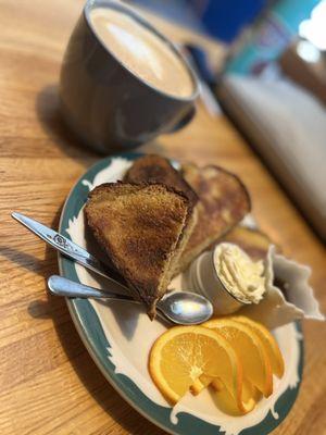 Honey latte and challah French toast