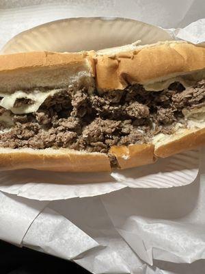 Look how dry this steak and cheese.