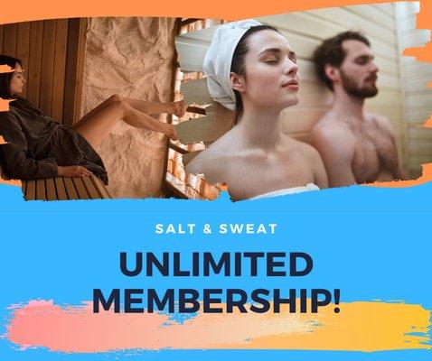 Monthly Unlimited Membership for Infrared Sauna & Salt Room