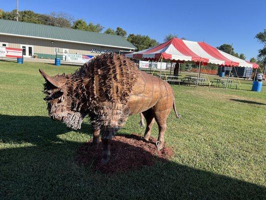 Buffalo sculpture