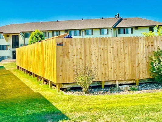 6' Cedar Privacy Pool Fence  In Des Moines, IA