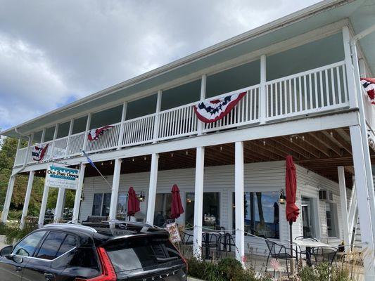 Some parking is available out front and there is lots of seating all along the outside of the restaurant