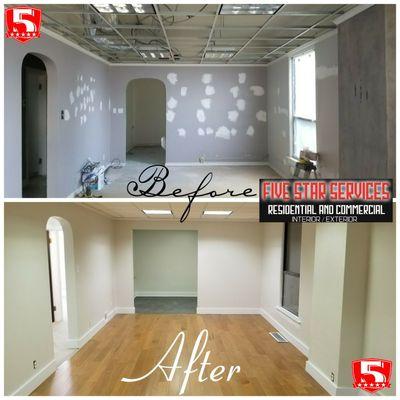 Drywall repairs & hardwood flooring