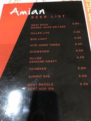 Beer list