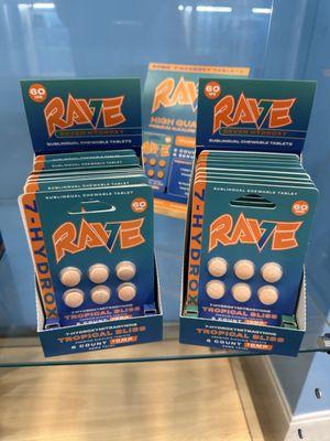 We carry Rave 7-Hydroxymitragynine Tropical Bliss Sublingual Chewable Tablets.