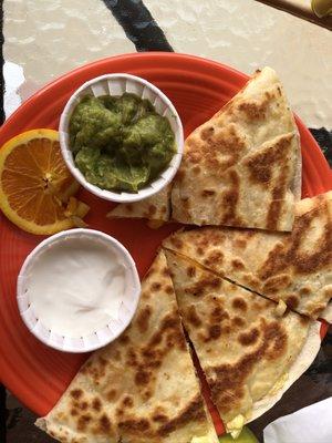 Breakfast quesadillas with chorizo - dynamite!