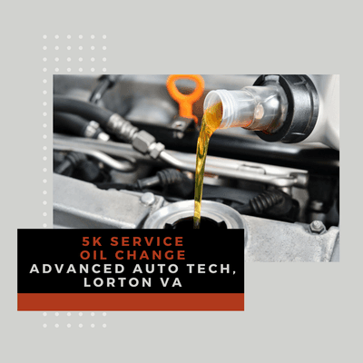 Oil Change, Filter, Lube, and 5k Service options available in Lorton VA