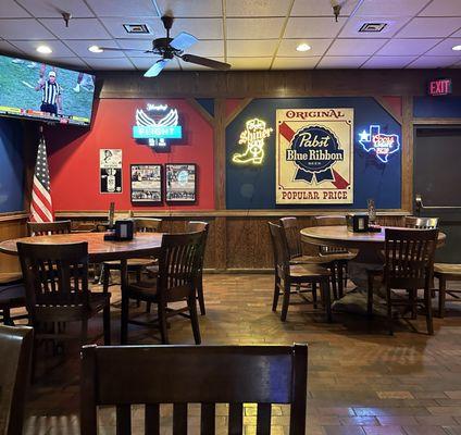 Dining in bar area