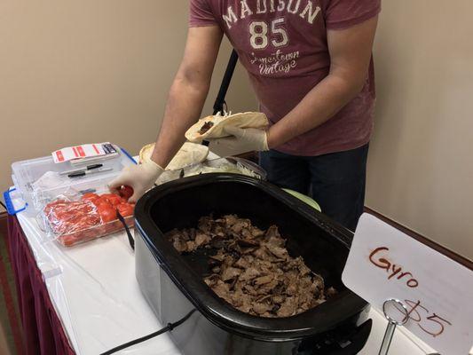 Preparing Turkish Gyros!