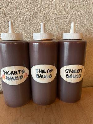 3 different types of BBQ sauce