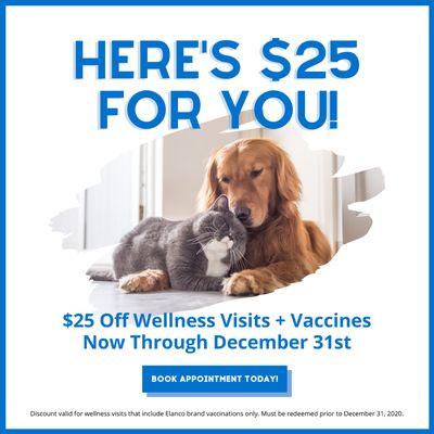 $25 off vaccine appointments! Ask us how!