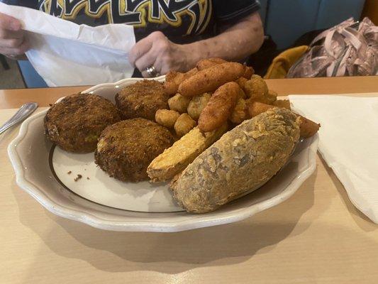 Crab Cakes and Potato Wedges